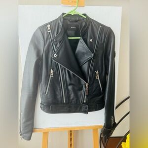 NWOT Rudsak Biker Leather Jacket Black Sz S